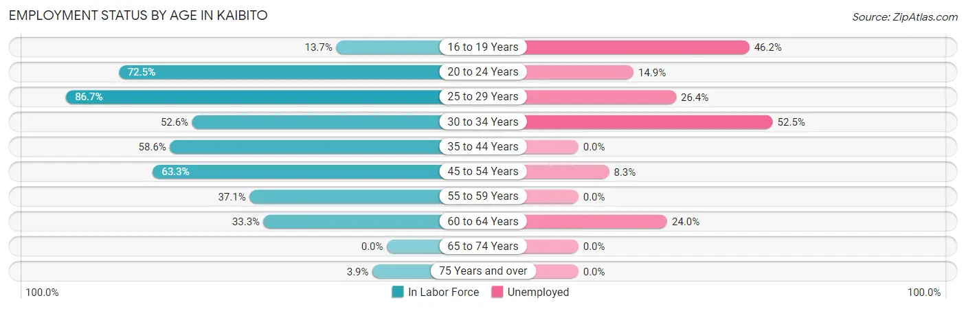 Employment Status by Age in Kaibito