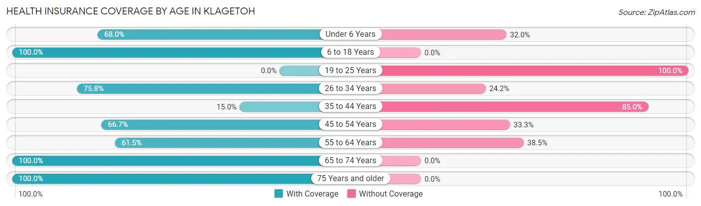 Health Insurance Coverage by Age in Klagetoh