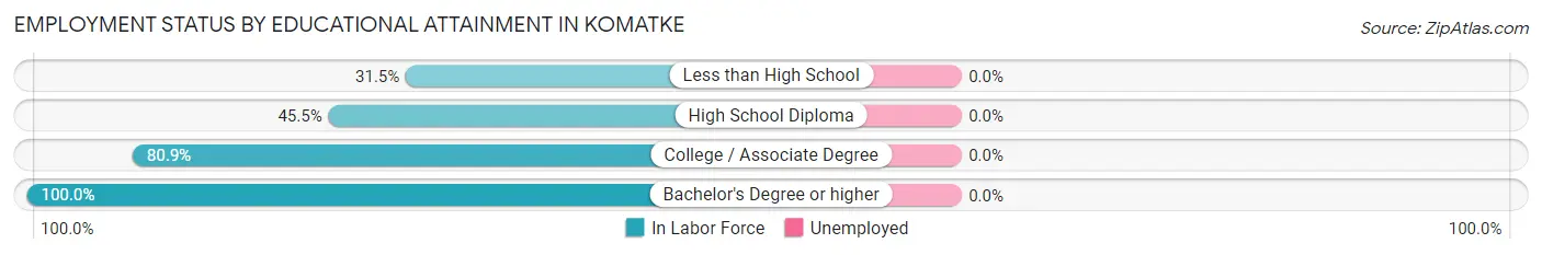 Employment Status by Educational Attainment in Komatke