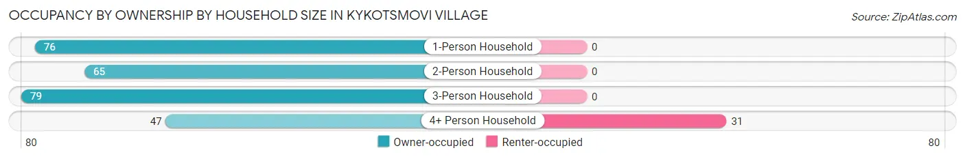 Occupancy by Ownership by Household Size in Kykotsmovi Village
