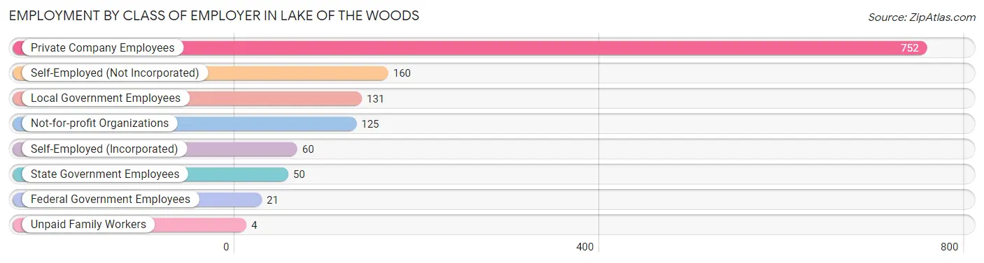 Employment by Class of Employer in Lake of the Woods