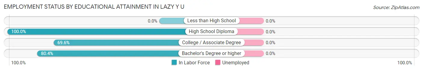Employment Status by Educational Attainment in Lazy Y U