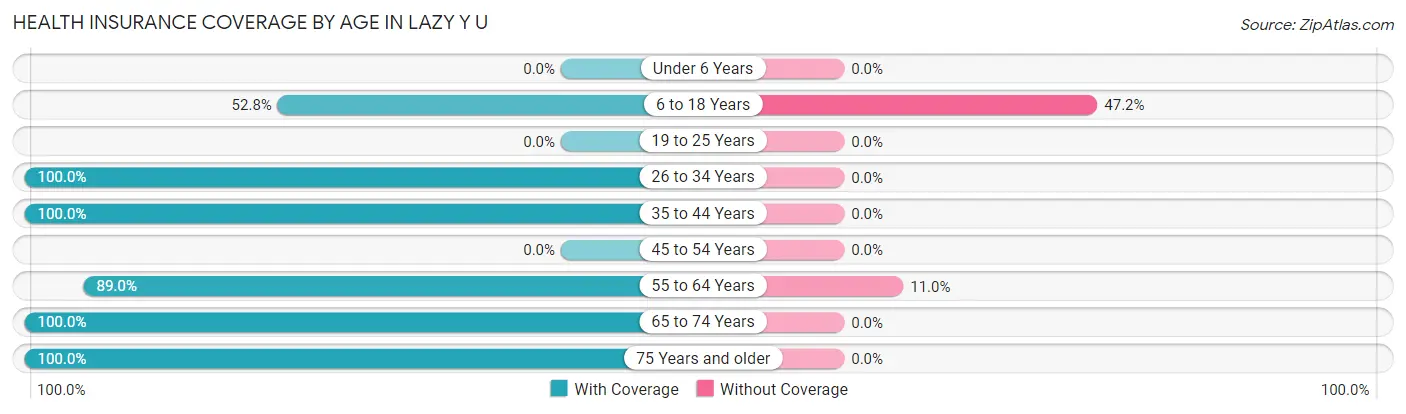 Health Insurance Coverage by Age in Lazy Y U