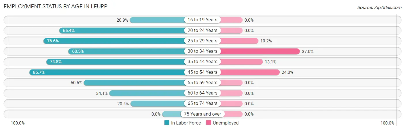Employment Status by Age in Leupp