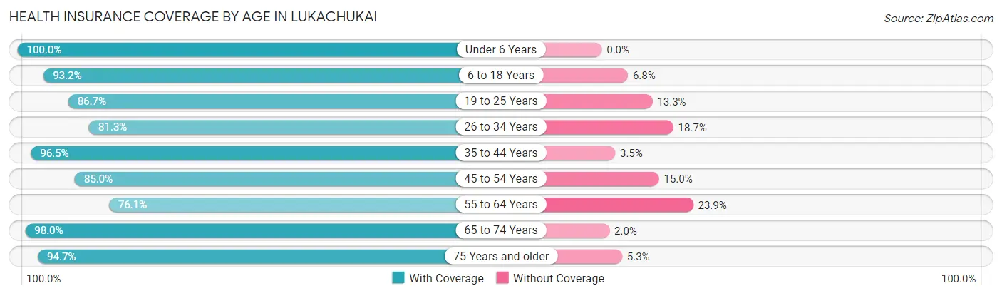 Health Insurance Coverage by Age in Lukachukai
