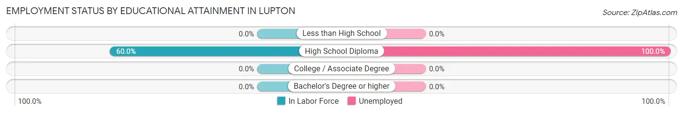 Employment Status by Educational Attainment in Lupton