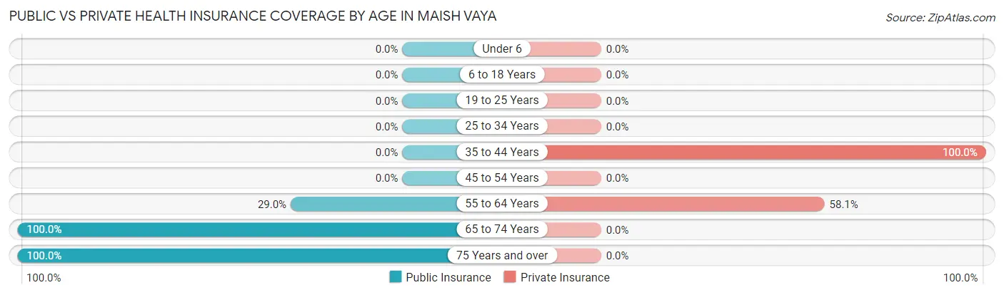 Public vs Private Health Insurance Coverage by Age in Maish Vaya