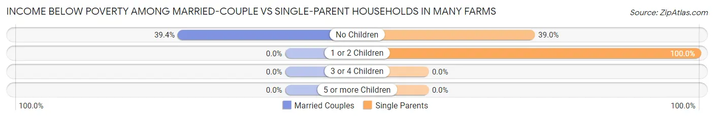 Income Below Poverty Among Married-Couple vs Single-Parent Households in Many Farms