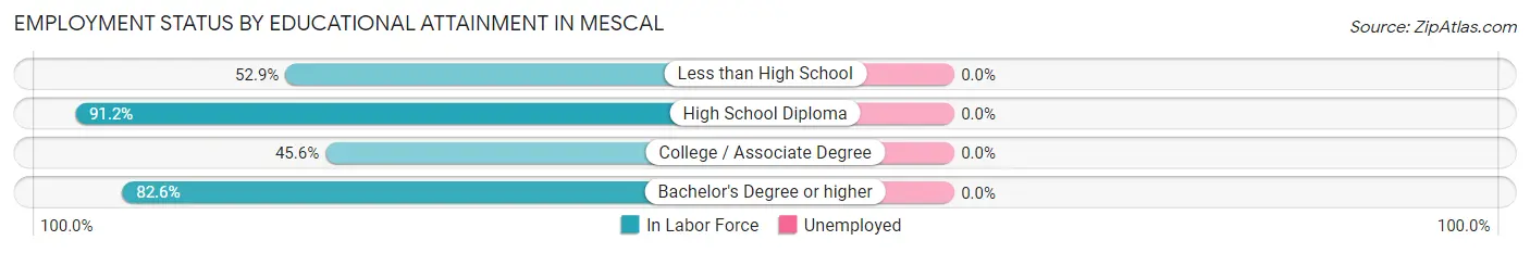 Employment Status by Educational Attainment in Mescal