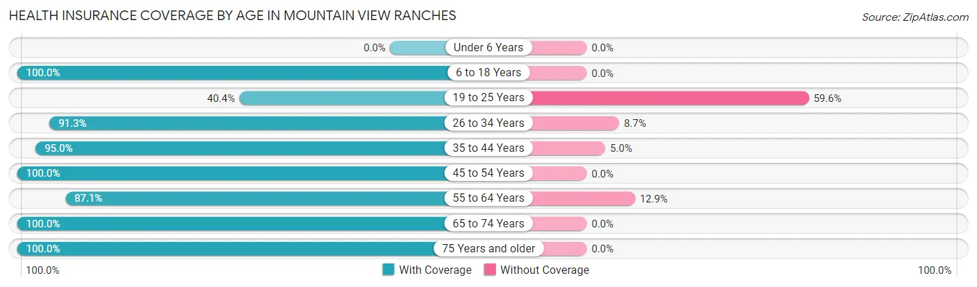 Health Insurance Coverage by Age in Mountain View Ranches