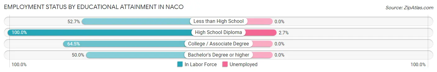 Employment Status by Educational Attainment in Naco