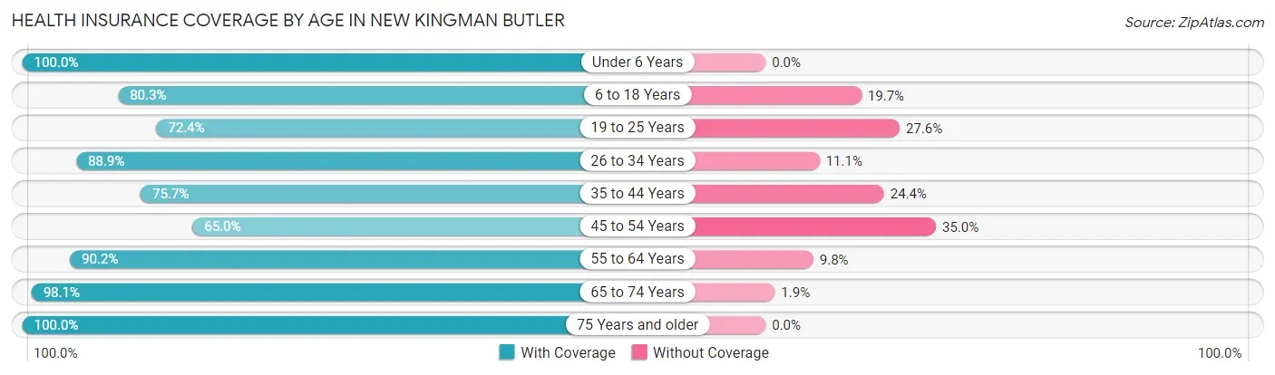 Health Insurance Coverage by Age in New Kingman Butler