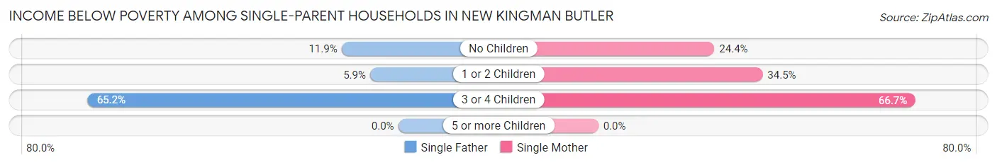 Income Below Poverty Among Single-Parent Households in New Kingman Butler