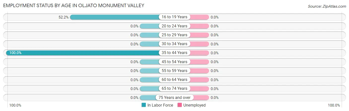 Employment Status by Age in Oljato Monument Valley