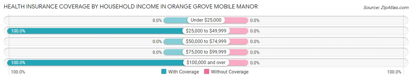 Health Insurance Coverage by Household Income in Orange Grove Mobile Manor
