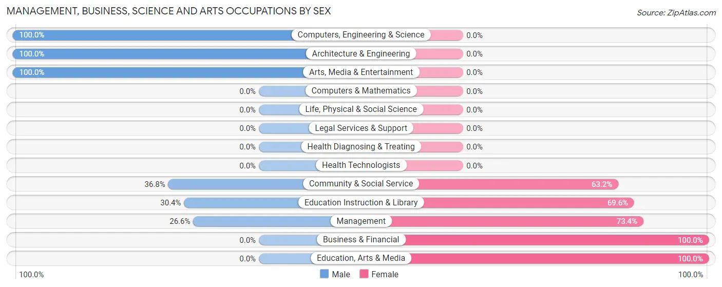 Management, Business, Science and Arts Occupations by Sex in Page