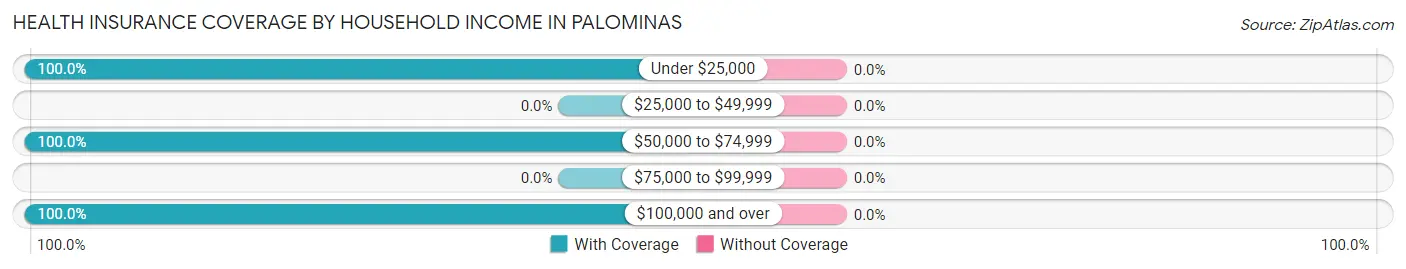 Health Insurance Coverage by Household Income in Palominas