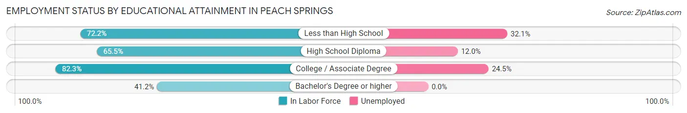 Employment Status by Educational Attainment in Peach Springs