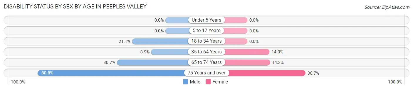 Disability Status by Sex by Age in Peeples Valley