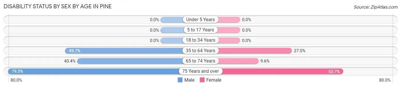 Disability Status by Sex by Age in Pine