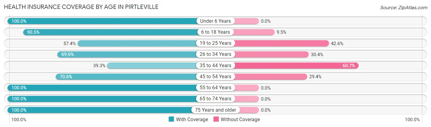 Health Insurance Coverage by Age in Pirtleville