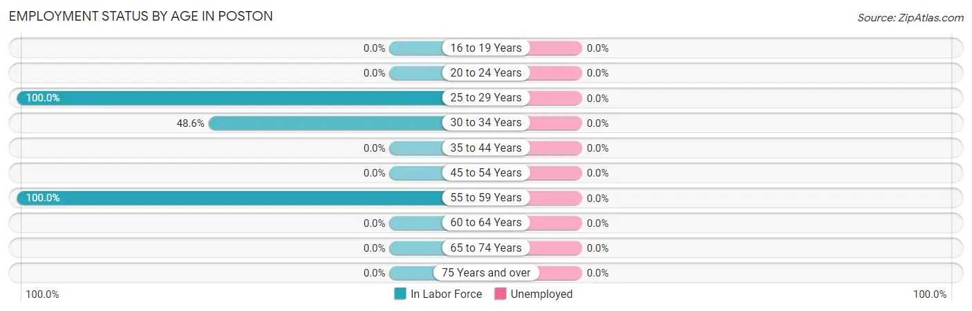 Employment Status by Age in Poston