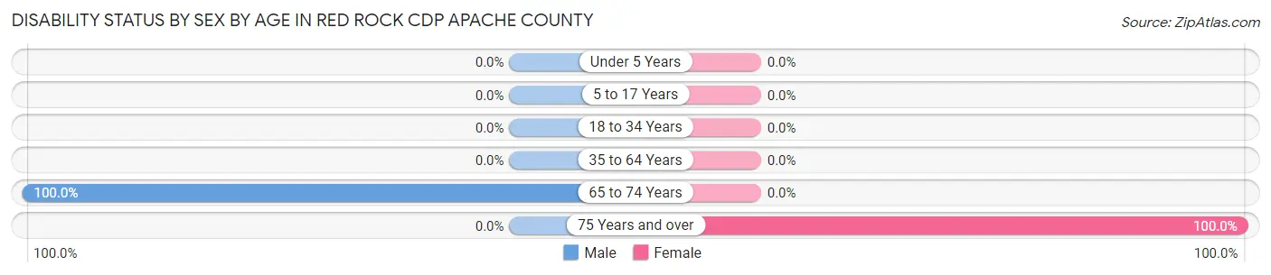 Disability Status by Sex by Age in Red Rock CDP Apache County