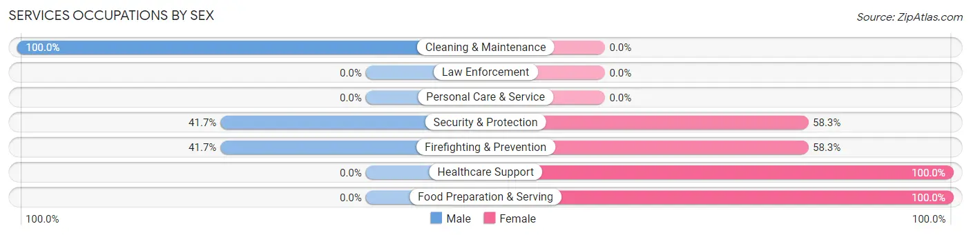 Services Occupations by Sex in Round Rock