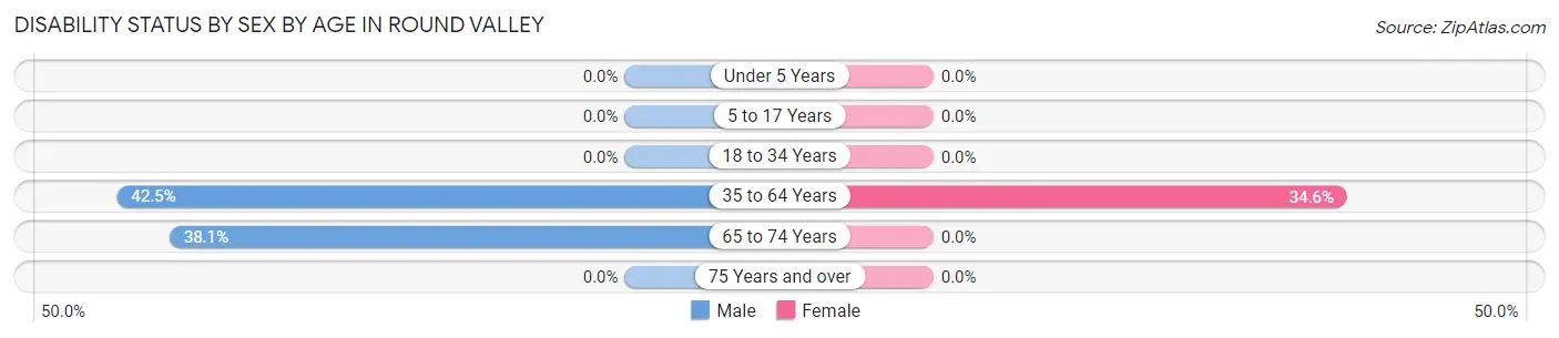 Disability Status by Sex by Age in Round Valley