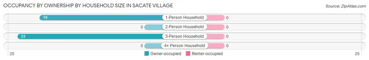 Occupancy by Ownership by Household Size in Sacate Village