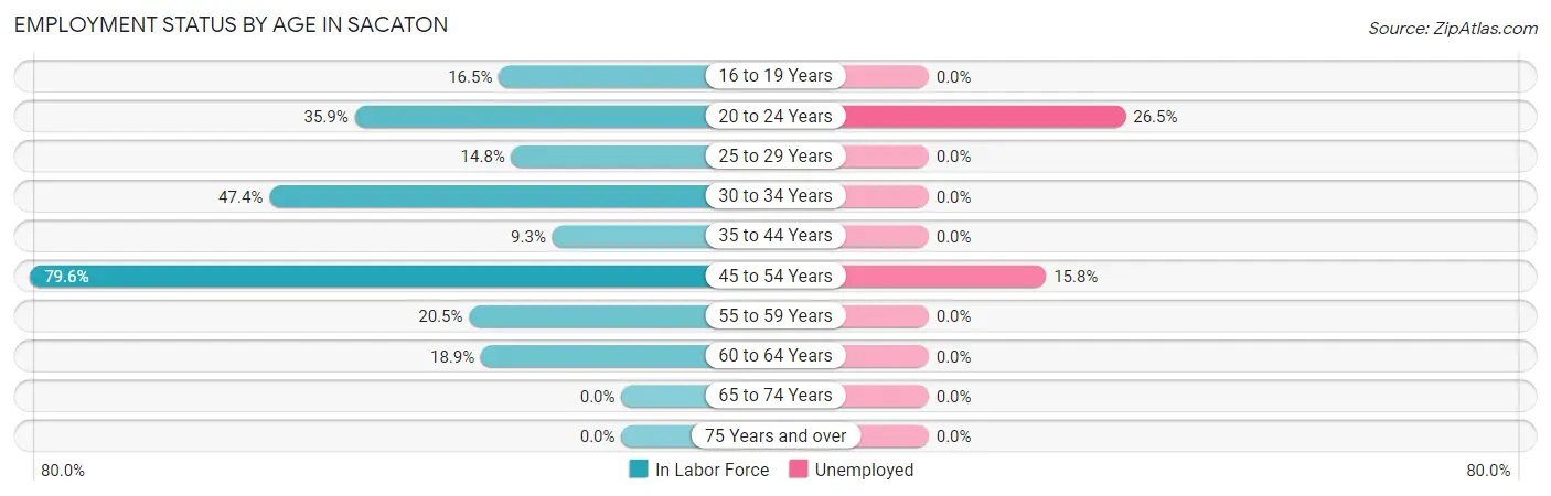 Employment Status by Age in Sacaton