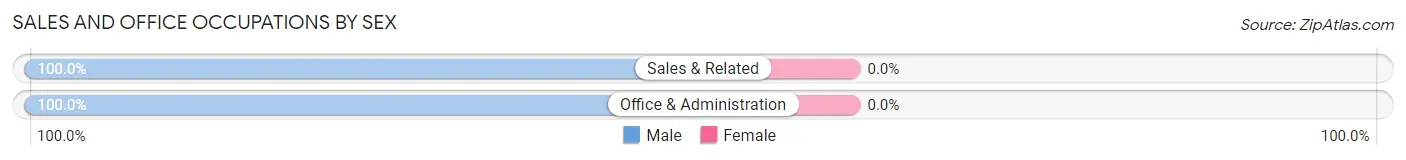 Sales and Office Occupations by Sex in San Simon