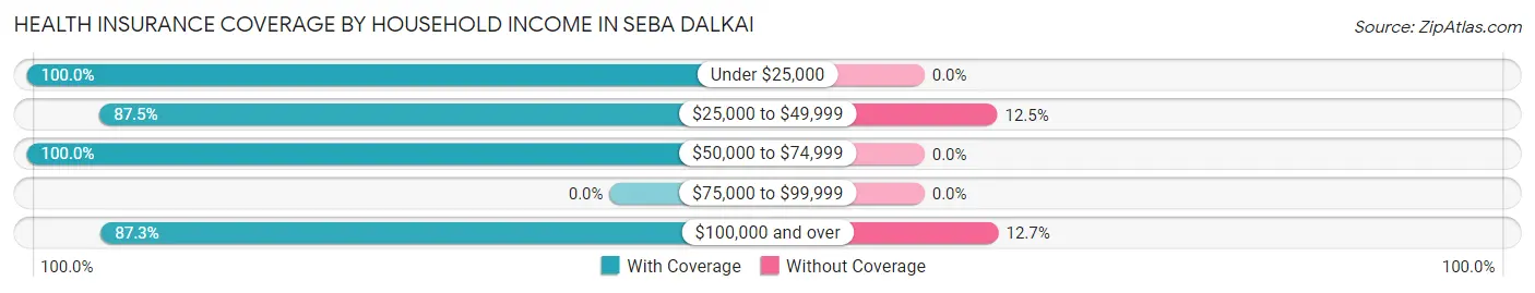 Health Insurance Coverage by Household Income in Seba Dalkai
