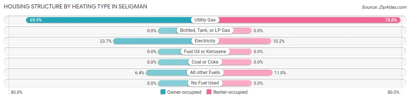 Housing Structure by Heating Type in Seligman