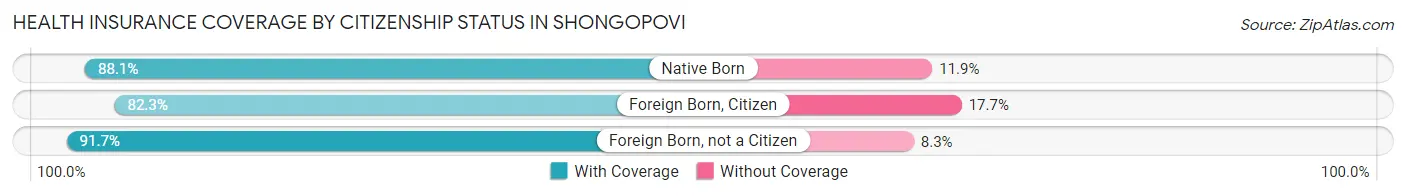 Health Insurance Coverage by Citizenship Status in Shongopovi