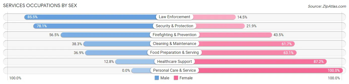 Services Occupations by Sex in Somerton