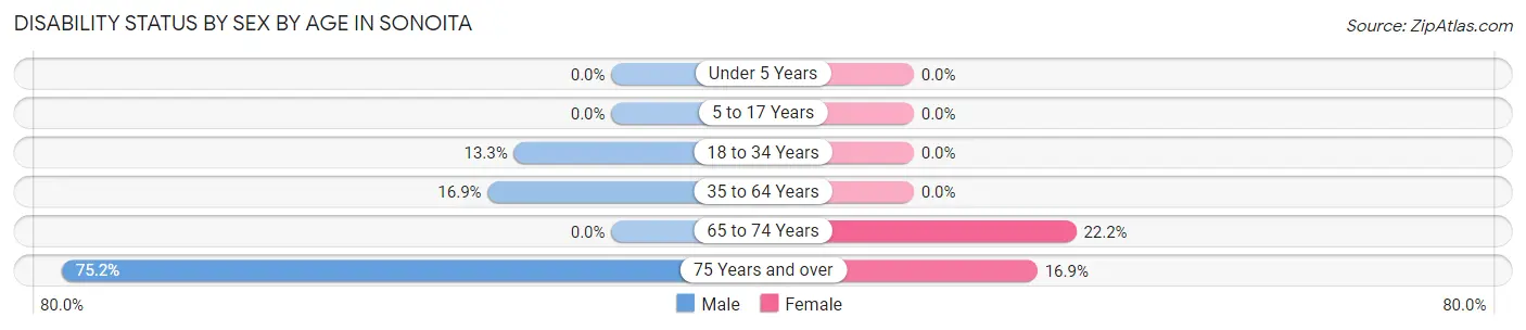 Disability Status by Sex by Age in Sonoita