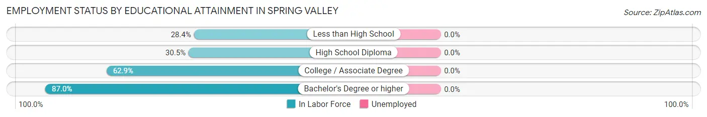 Employment Status by Educational Attainment in Spring Valley