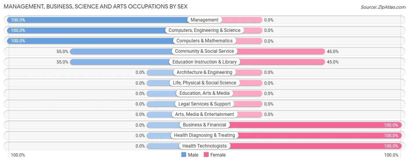 Management, Business, Science and Arts Occupations by Sex in Spring Valley