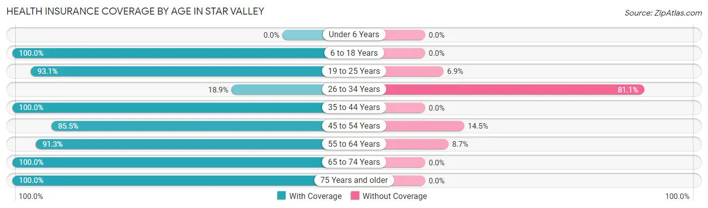 Health Insurance Coverage by Age in Star Valley