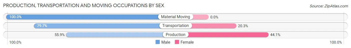 Production, Transportation and Moving Occupations by Sex in Star Valley