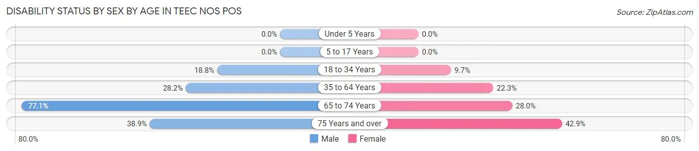 Disability Status by Sex by Age in Teec Nos Pos