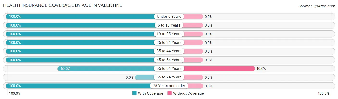 Health Insurance Coverage by Age in Valentine