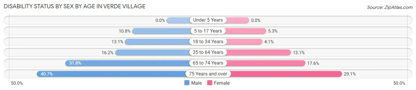 Disability Status by Sex by Age in Verde Village