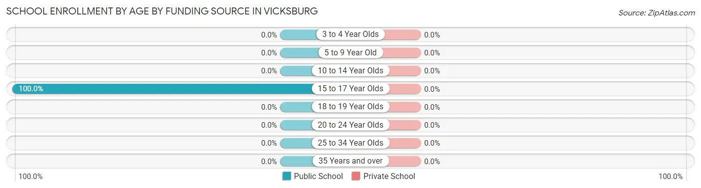 School Enrollment by Age by Funding Source in Vicksburg