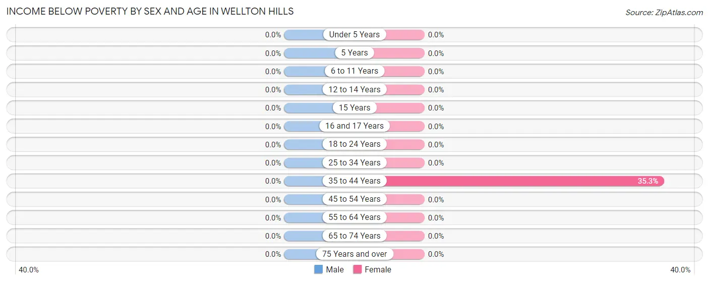 Income Below Poverty by Sex and Age in Wellton Hills