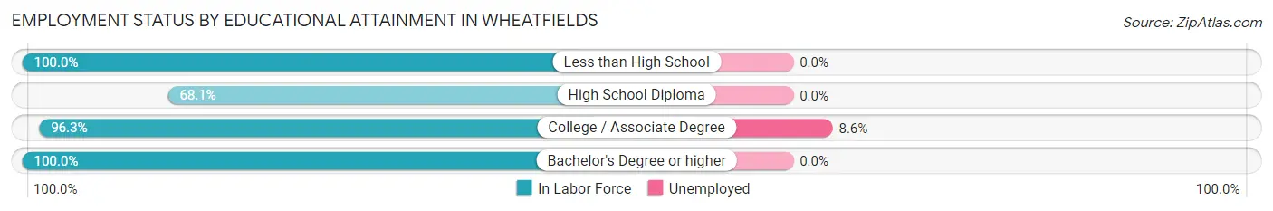 Employment Status by Educational Attainment in Wheatfields
