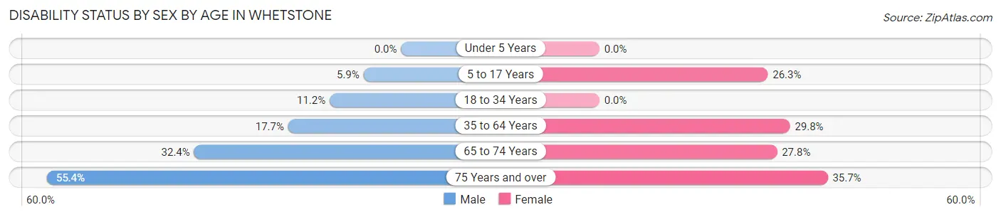 Disability Status by Sex by Age in Whetstone