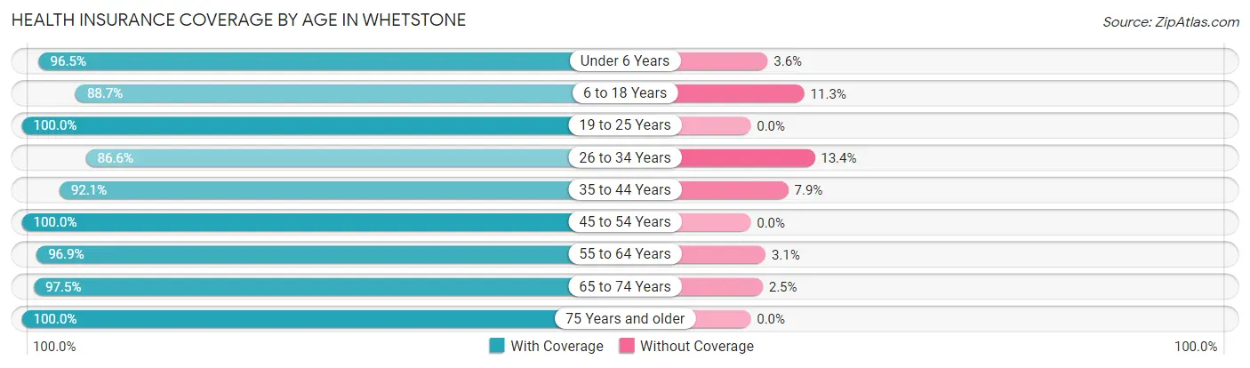 Health Insurance Coverage by Age in Whetstone
