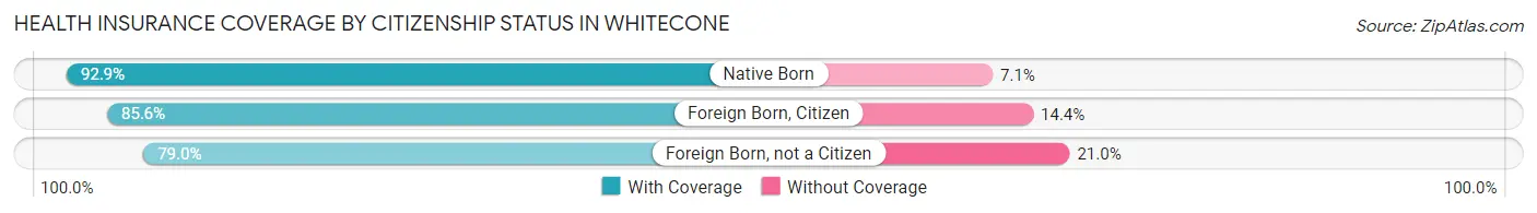 Health Insurance Coverage by Citizenship Status in Whitecone